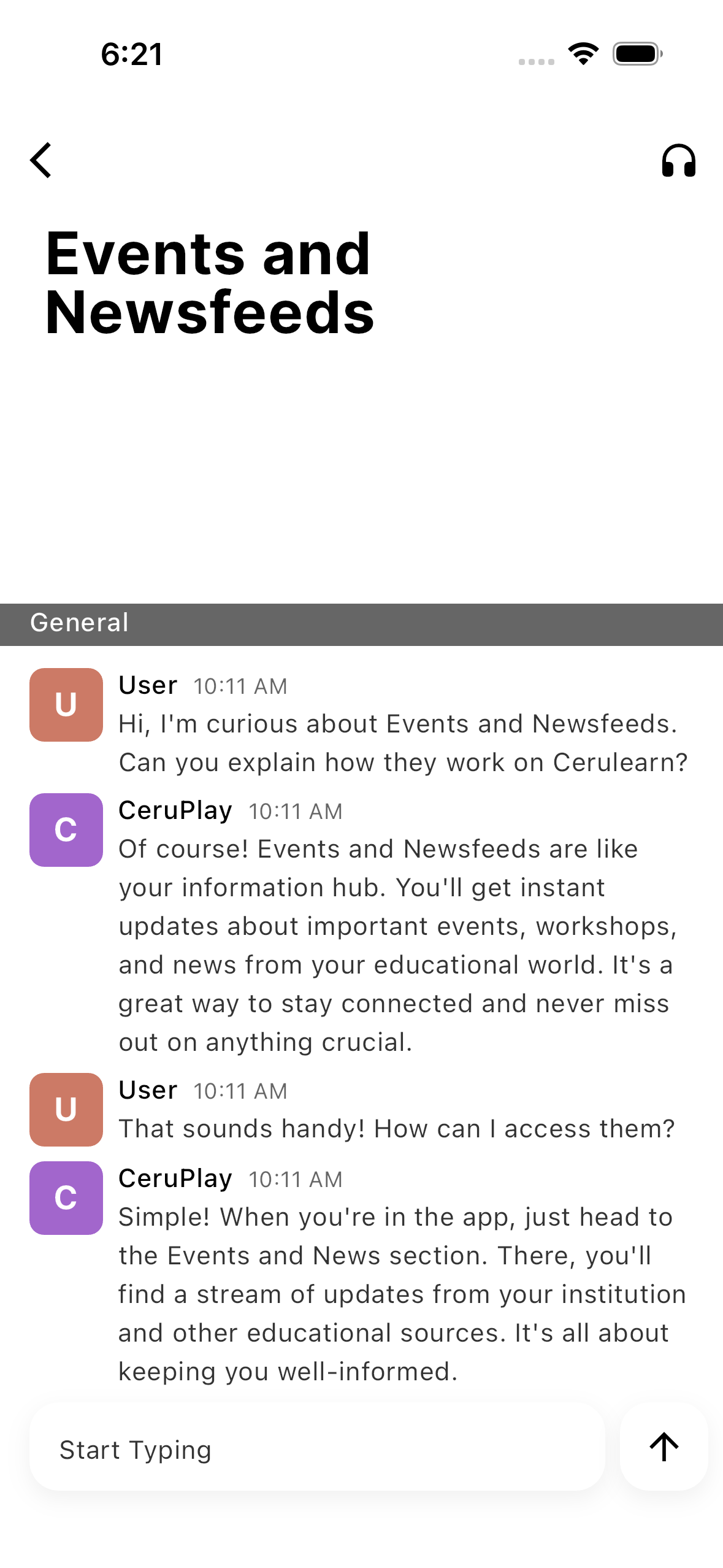 Events and Newsfeeds